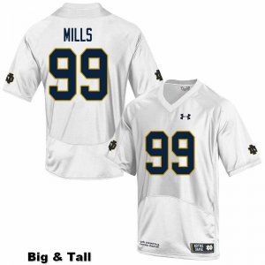 Notre Dame Fighting Irish Men's Rylie Mills #99 White Under Armour Authentic Stitched Big & Tall College NCAA Football Jersey YWK6599SL